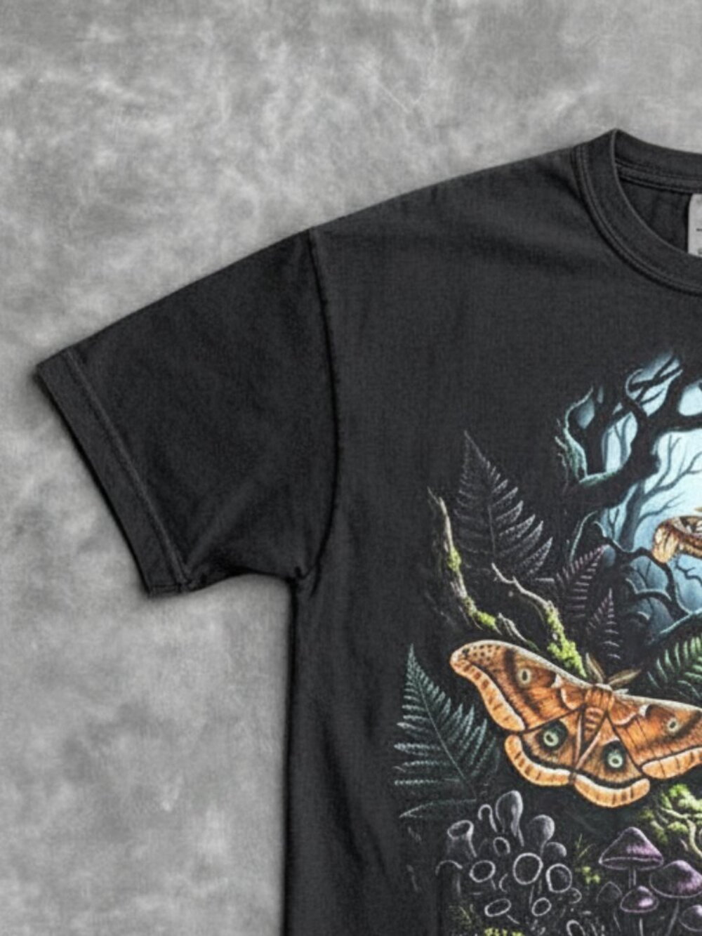 90s Moths Woodland Habitat Graphic Tee | Cottagecore Entomology Shirt - Picture 4 of 5